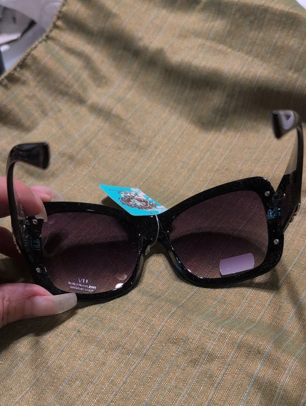 Kleo Oversized Dark Transparent Teal Sunglasses with Black Gradient Lenses